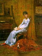 Thomas Eakins The Artist's Wife and his Setter Dog Spain oil painting artist